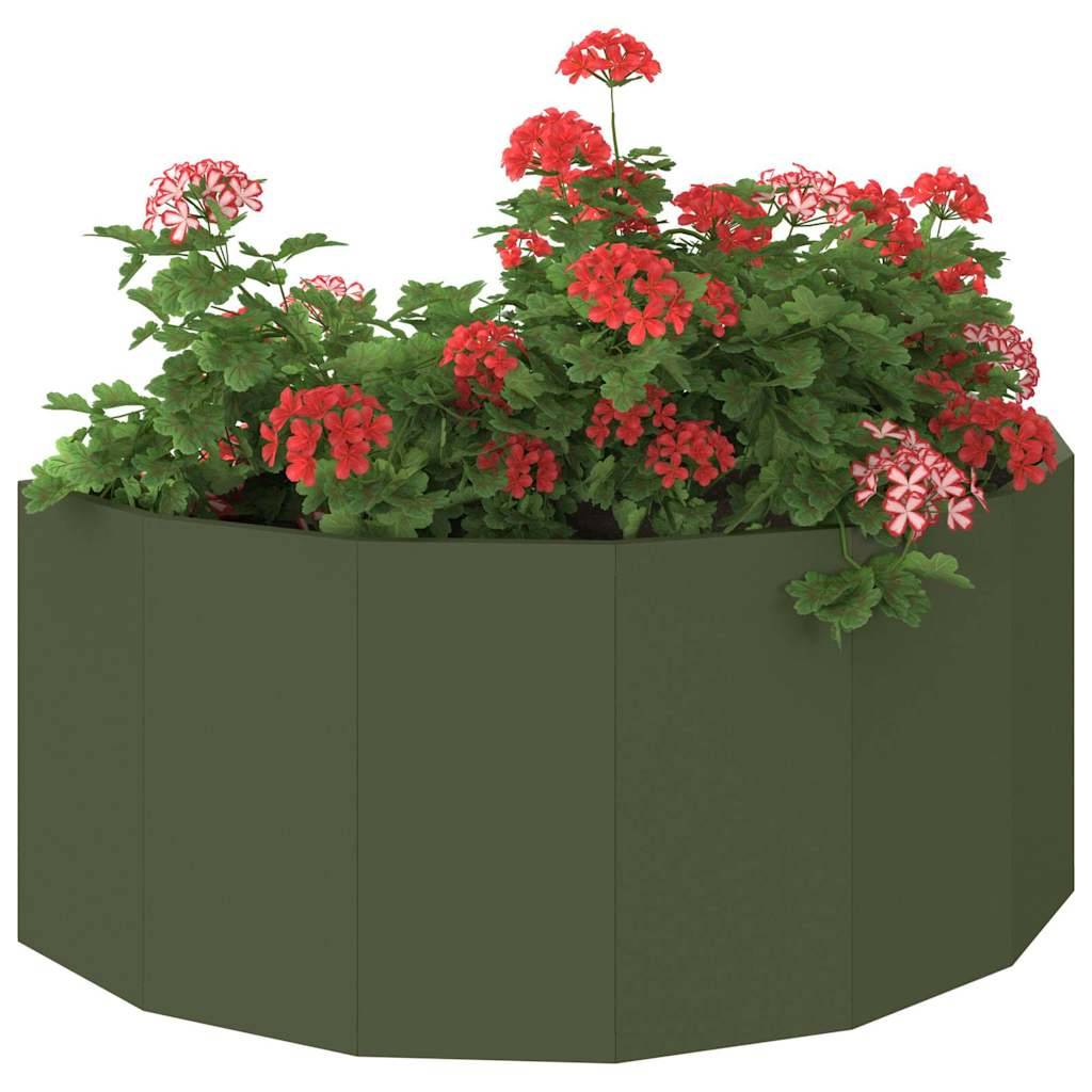 vidaXL Pflanzkübel Olive Grün 90 x 45 x 35 cm Stahl
