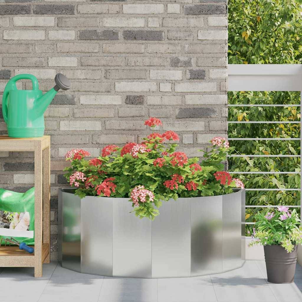 vidaXL Pflanzkübel Silber 90 x 45 x 35 cm Verzinkter Stahl