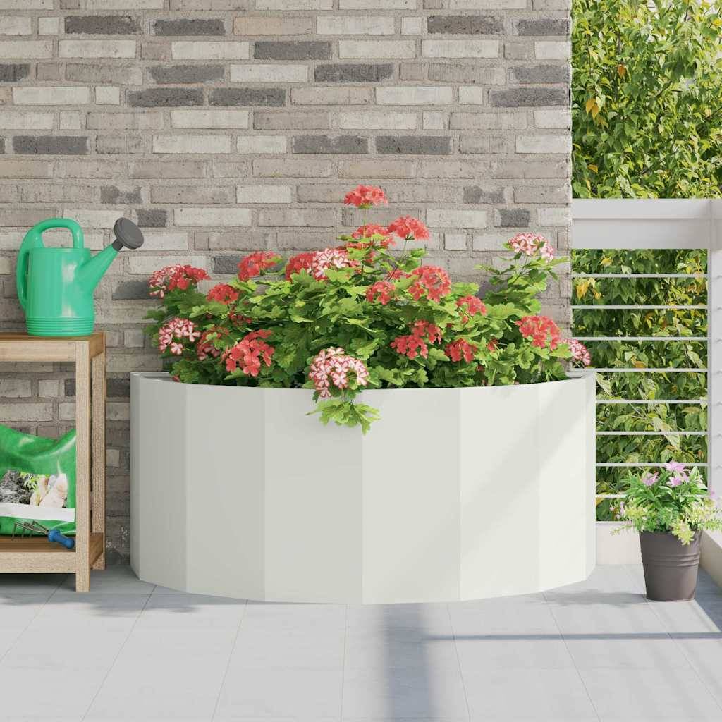 vidaXL Pflanzkübel Weiß 120 x 60 x 50 cm Stahl
