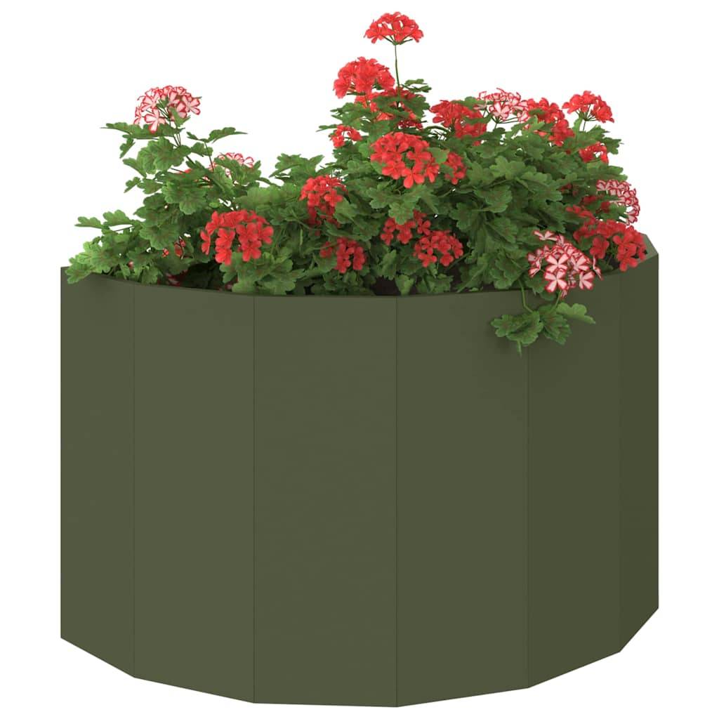 vidaXL Pflanzkübel Olive Grün 90 x 45 x 50 cm Stahl