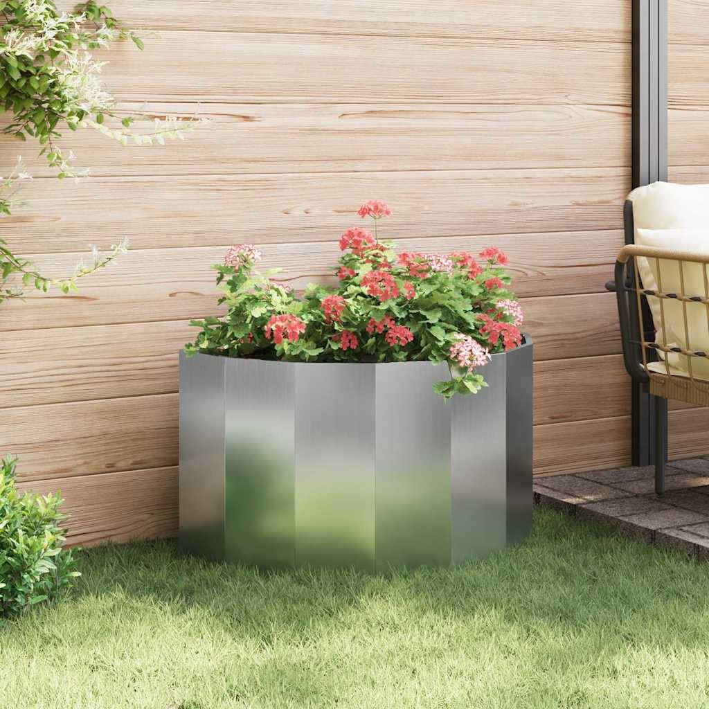 vidaXL Pflanzkübel Silber 90 x 45 x 50 cm Verzinkter Stahl
