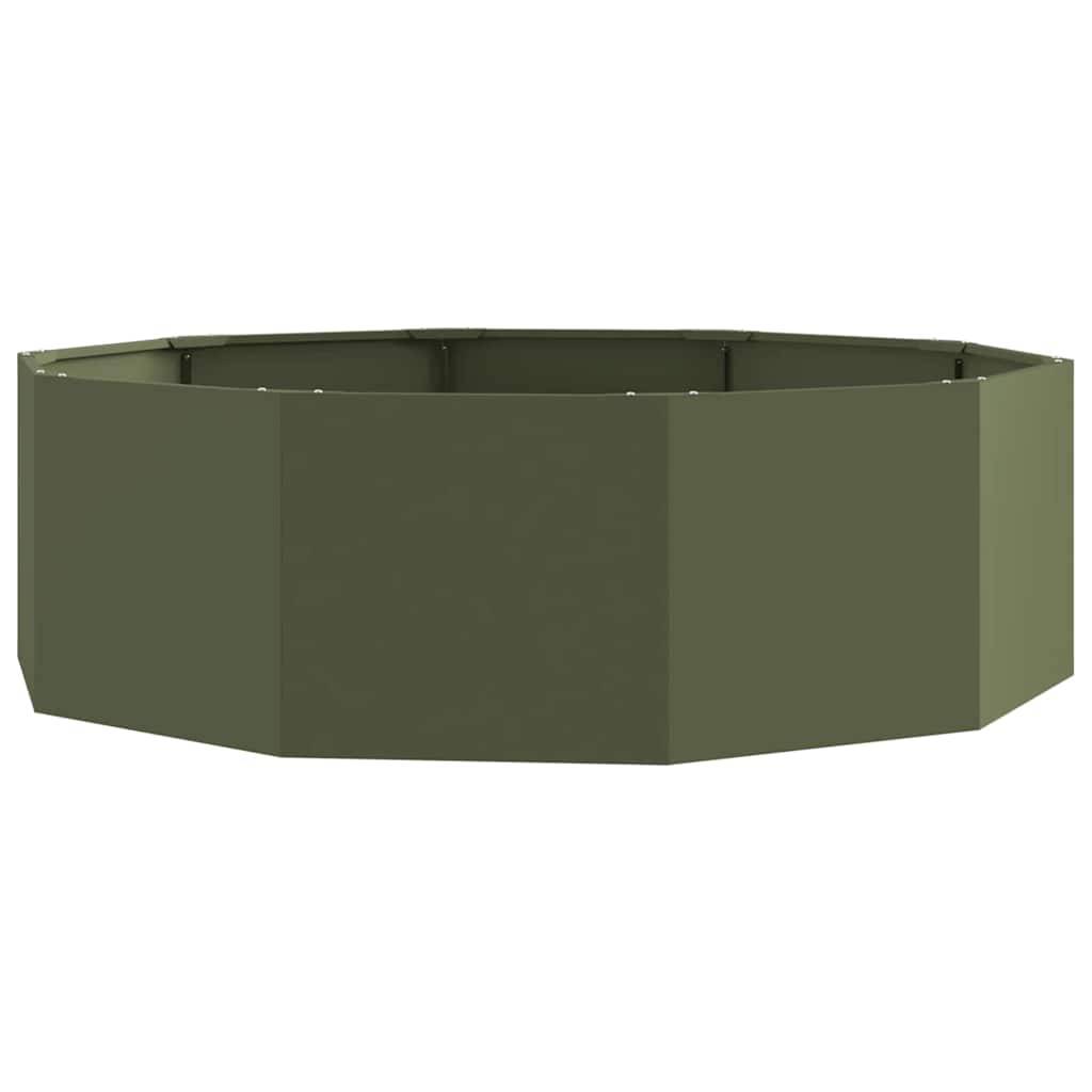 vidaXL Pflanzkübel Olive Grün 120 x 120 x 35 cm Stahl