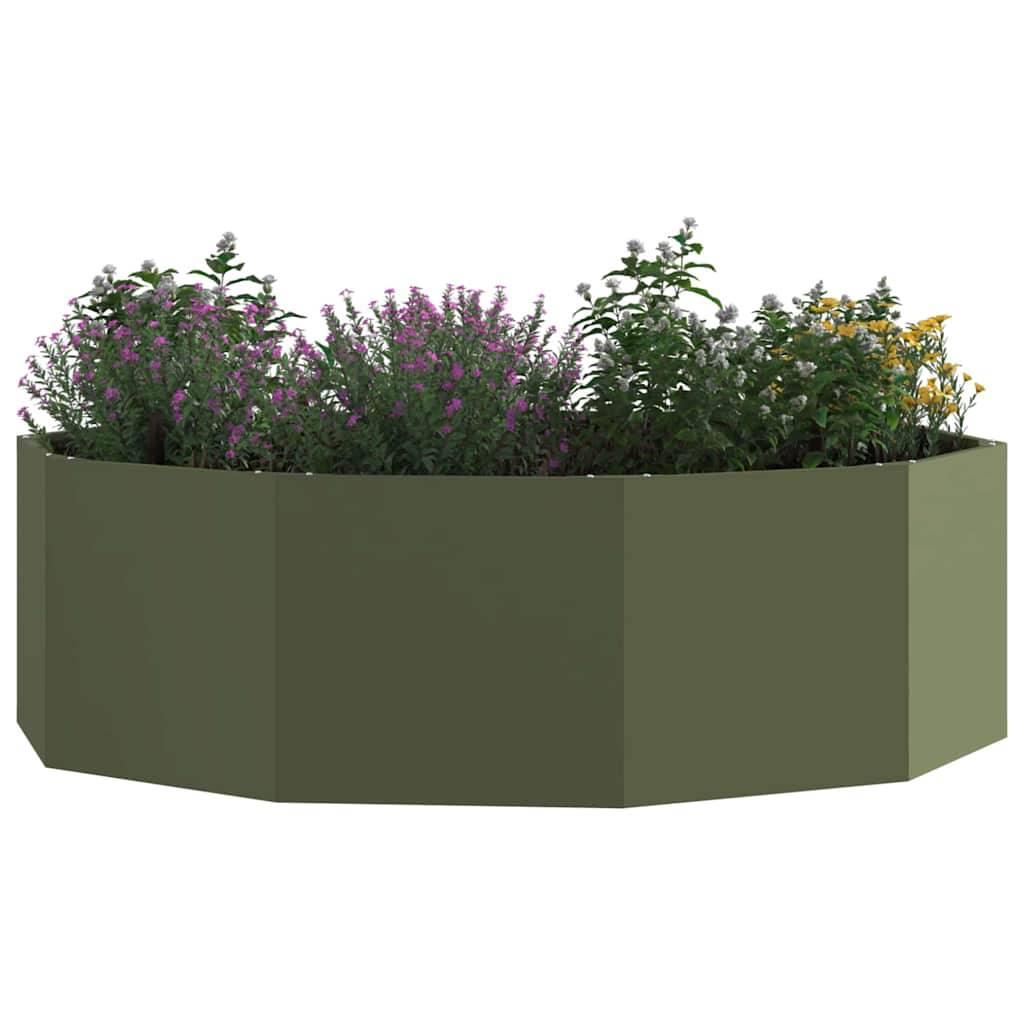 vidaXL Pflanzkübel Olive Grün 120 x 120 x 35 cm Stahl