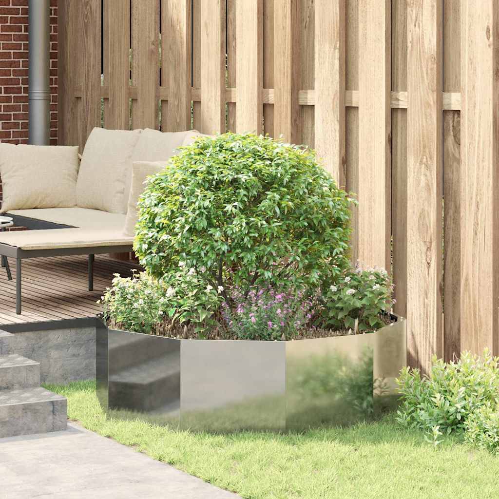 vidaXL Pflanzkübel Silber 120 x 120 x 35 cm Verzinkter Stahl