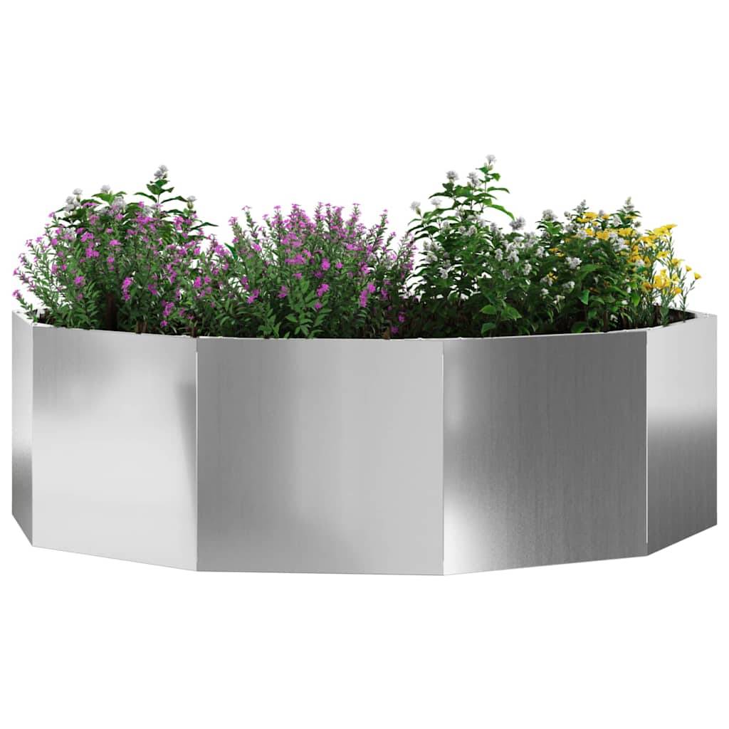 vidaXL Pflanzkübel Silber 120 x 120 x 35 cm Verzinkter Stahl