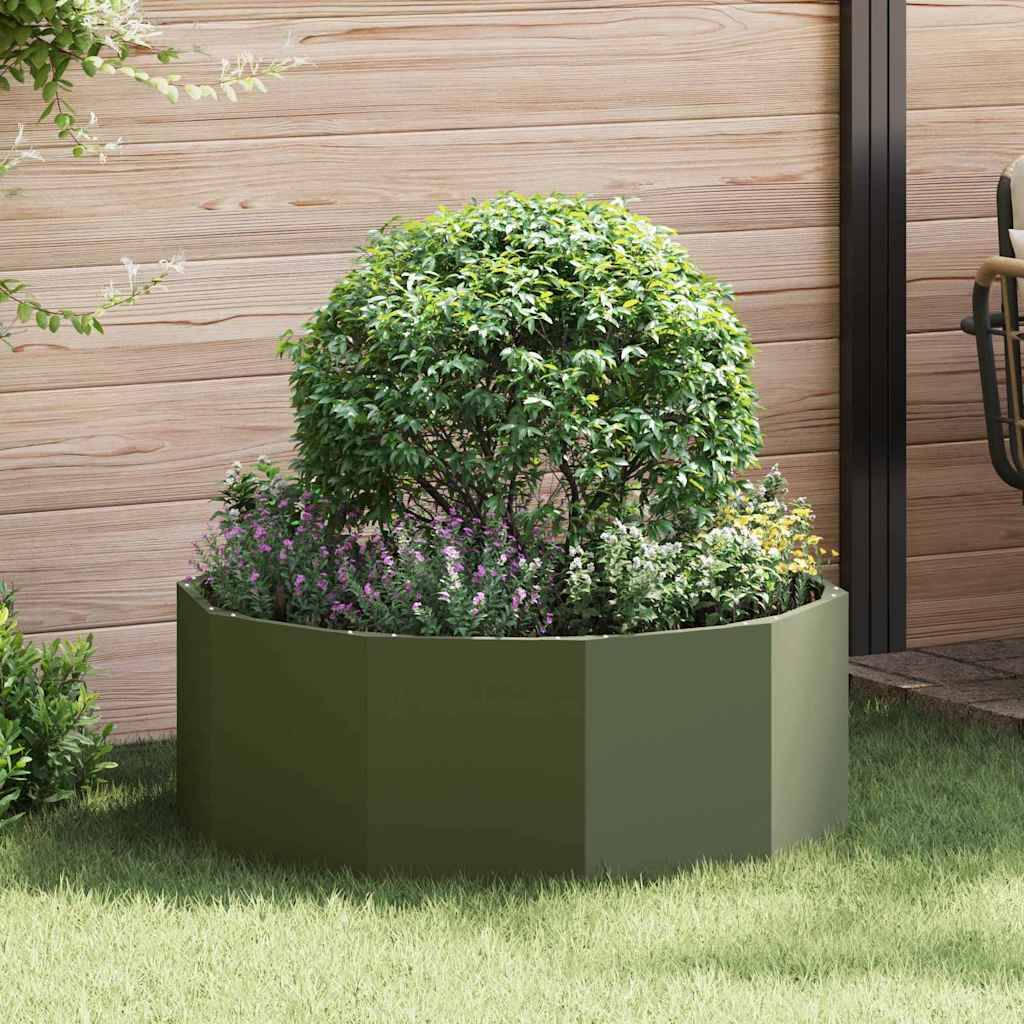 vidaXL Pflanzkübel Olive Grün 90 x 90 x 35 cm Stahl