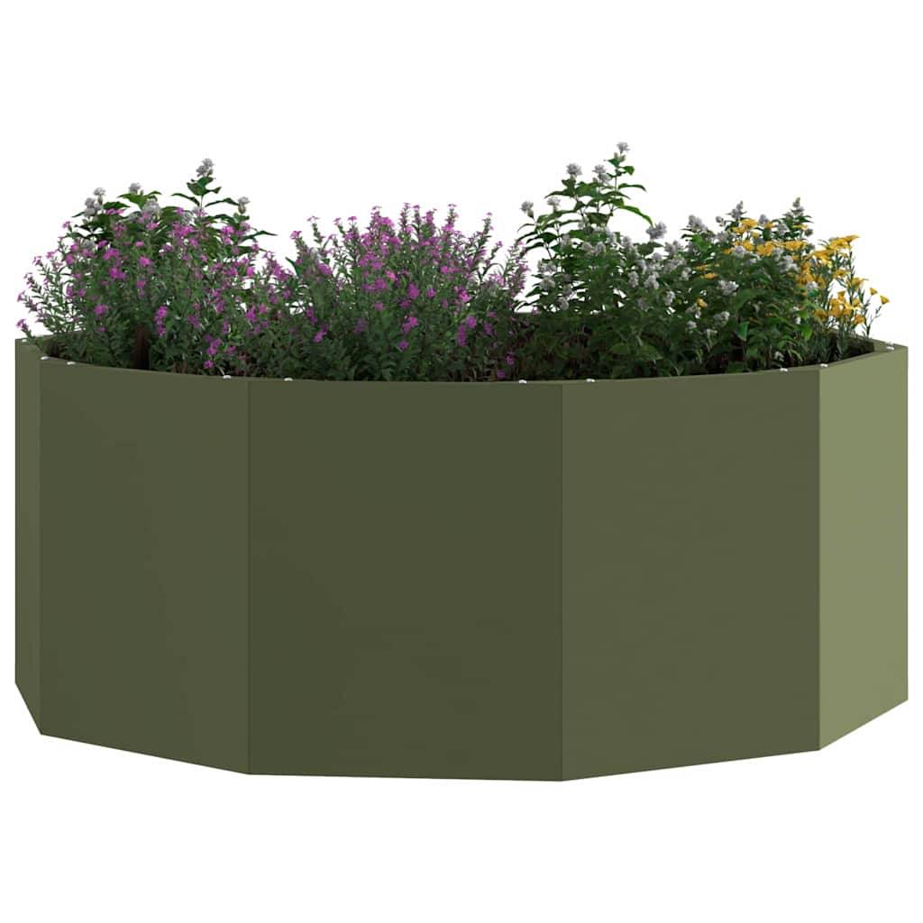 vidaXL Pflanzkübel Olive Grün 90 x 90 x 35 cm Stahl