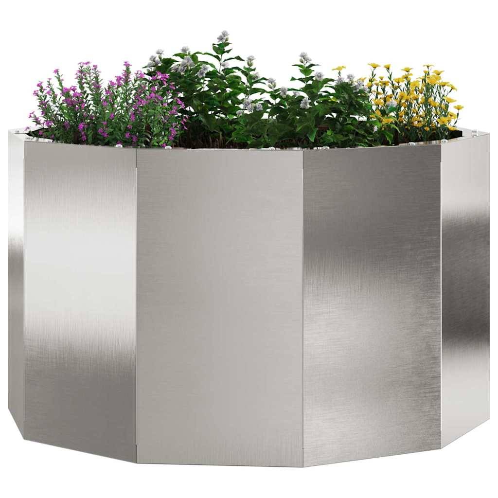 vidaXL Pflanzkübel Silber 60 x 60 x 35 cm Edelstahl
