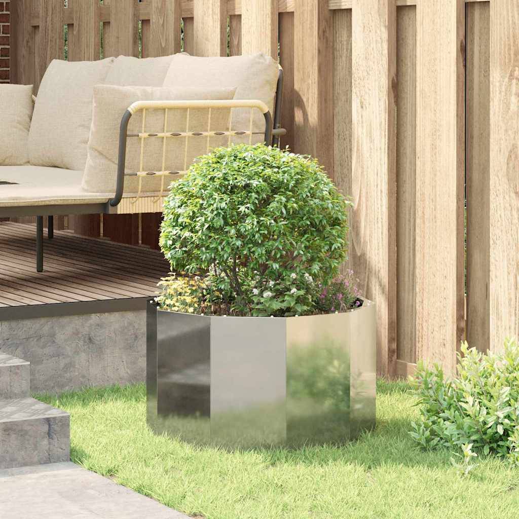 vidaXL Pflanzkübel Silber 60 x 60 x 35 cm Verzinkter Stahl