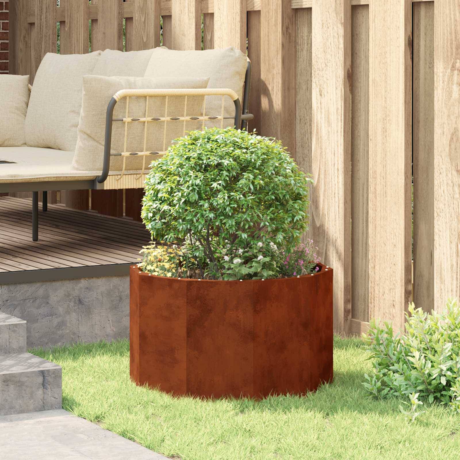 vidaXL Pflanzkübel Rostig 60 x 60 x 35 cm Wetterfeststahl