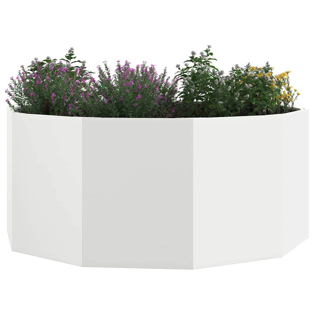 vidaXL Pflanzkübel Weiß 120 x 120 x 50 cm Stahl
