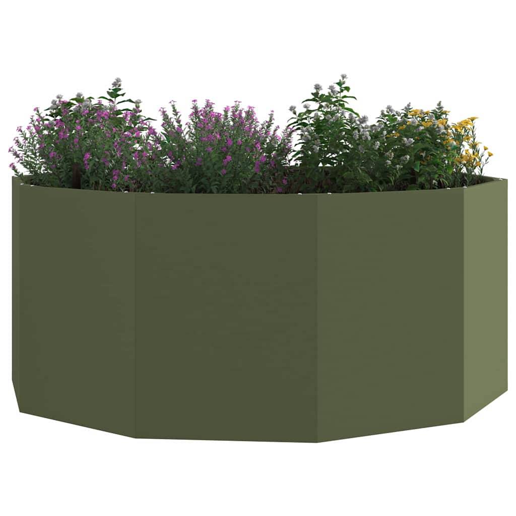 vidaXL Pflanzkübel Olive Grün 120 x 120 x 50 cm Stahl