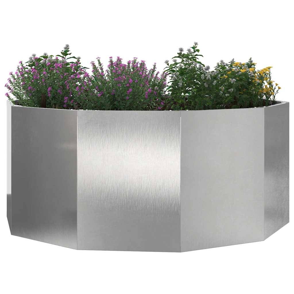 vidaXL Pflanzkübel Silber 120 x 120 x 50 cm Edelstahl