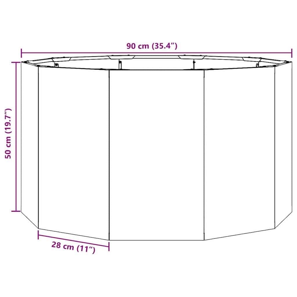 vidaXL Pflanzkübel Schwarz 90 x 90 x 50 cm Stahl