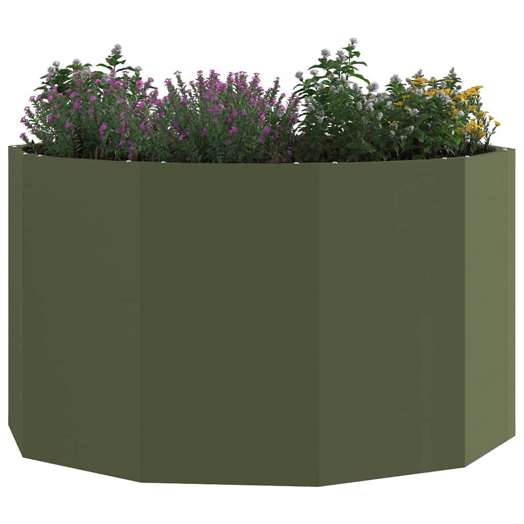vidaXL Pflanzkübel Olive Grün 90 x 90 x 50 cm Stahl