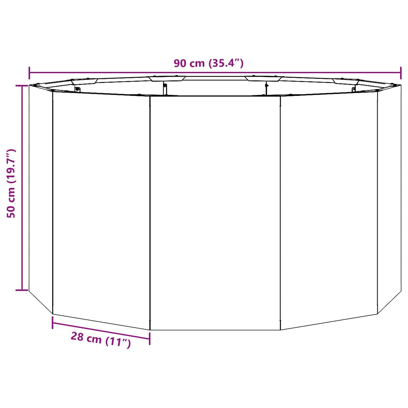 vidaXL Pflanzkübel Rostig 90 x 90 x 50 cm Wetterfeststahl