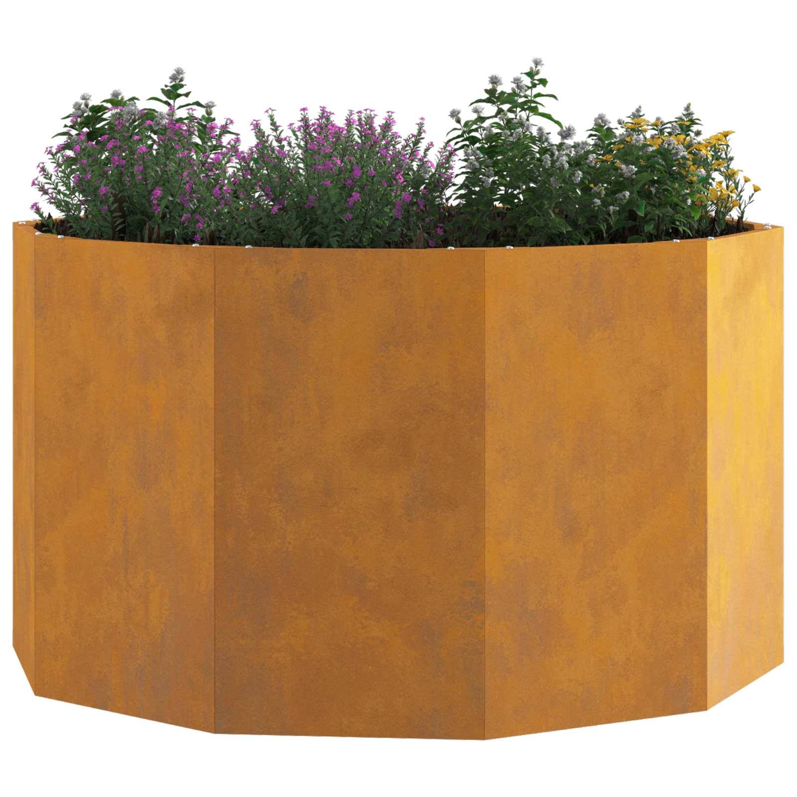 vidaXL Pflanzkübel Rostig 90 x 90 x 50 cm Wetterfeststahl
