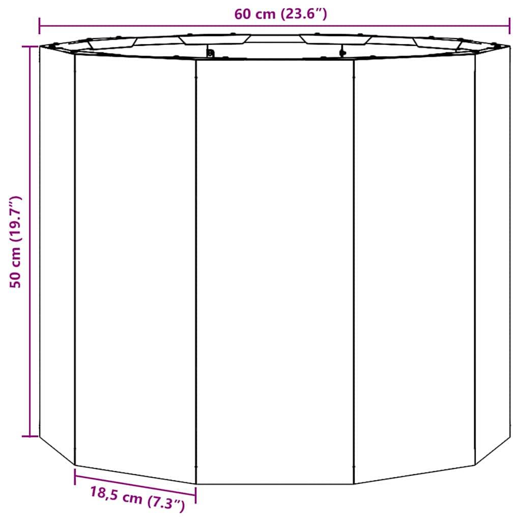 Oktogonales Objekt-Diagramm mit Maßen: Höhe 50 cm (19,7