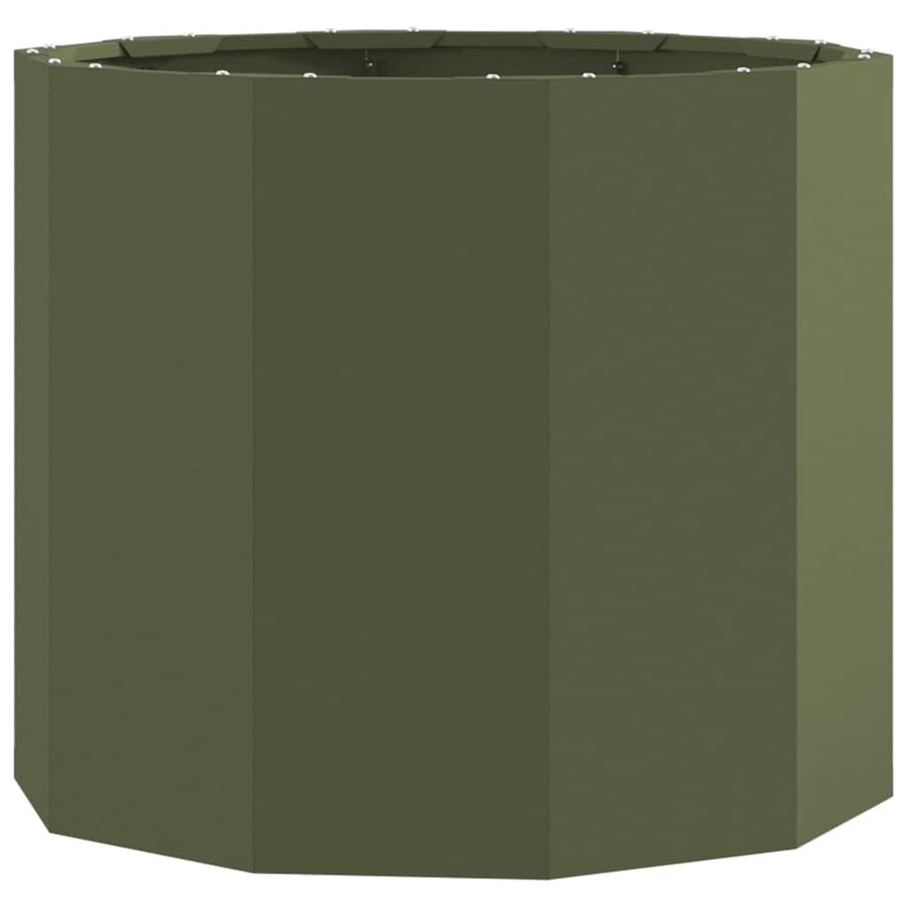 vidaXL Pflanzkübel Olive Grün 60 x 60 x 50 cm Stahl