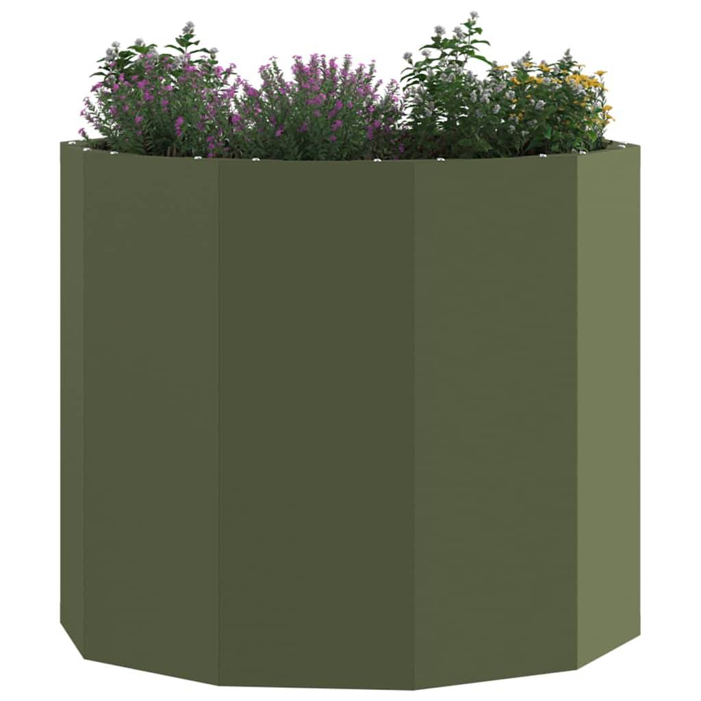 vidaXL Pflanzkübel Olive Grün 60 x 60 x 50 cm Stahl