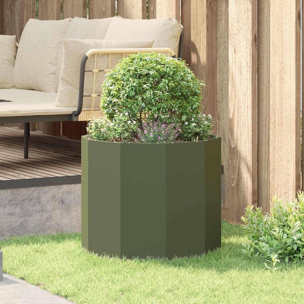 vidaXL Pflanzkübel Olive Grün 60 x 60 x 50 cm Stahl