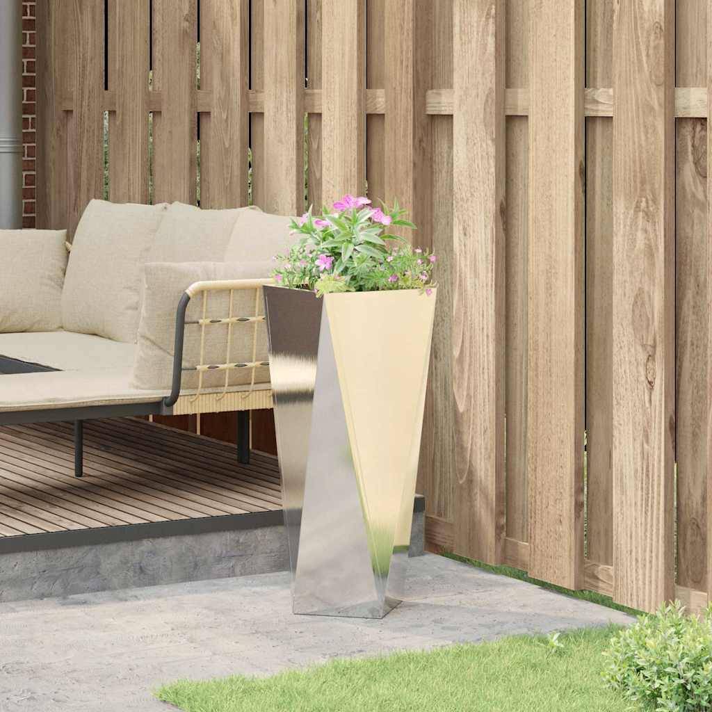 vidaXL Pflanzkübel Silber 30 x 30 x 75 cm Edelstahl