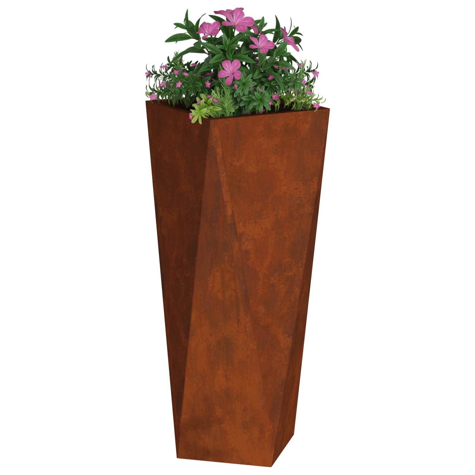 vidaXL Pflanzkübel Rostig 30 x 30 x 75 cm Wetterfeststahl