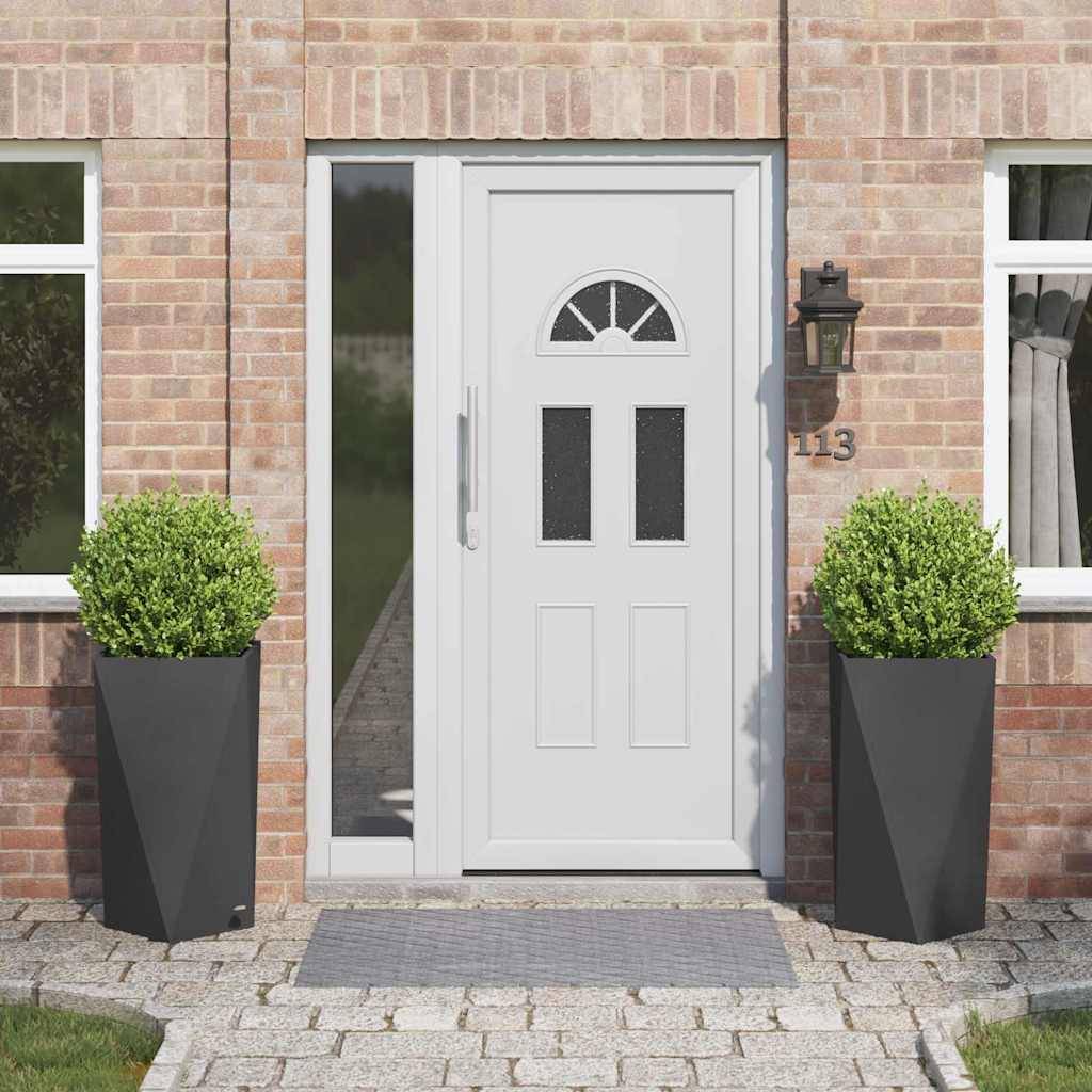 vidaXL Pflanzkübel 2 pcs Schwarz 40 x 40 x 75 cm Stahl