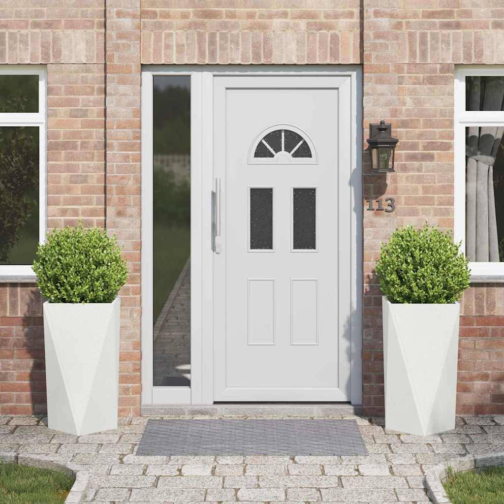 vidaXL Pflanzkübel 2 pcs Weiß 40 x 40 x 75 cm Stahl