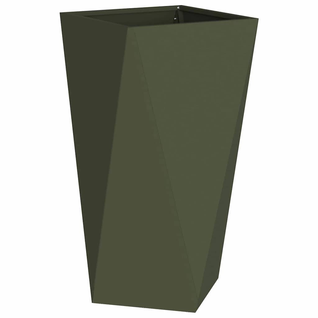 vidaXL Pflanzkübel Olive Grün 40 x 40 x 75 cm Stahl