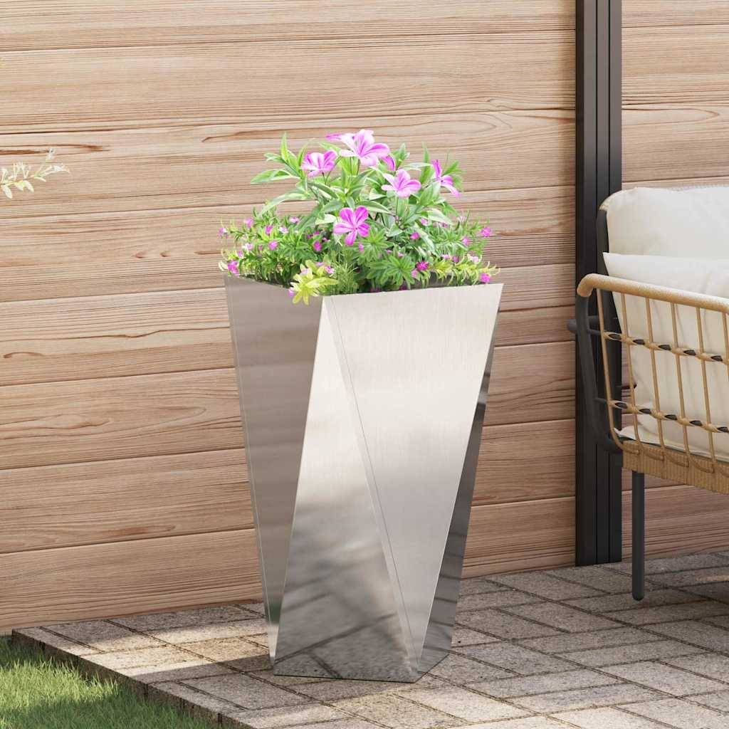vidaXL Pflanzkübel Silber 40 x 40 x 75 cm Edelstahl