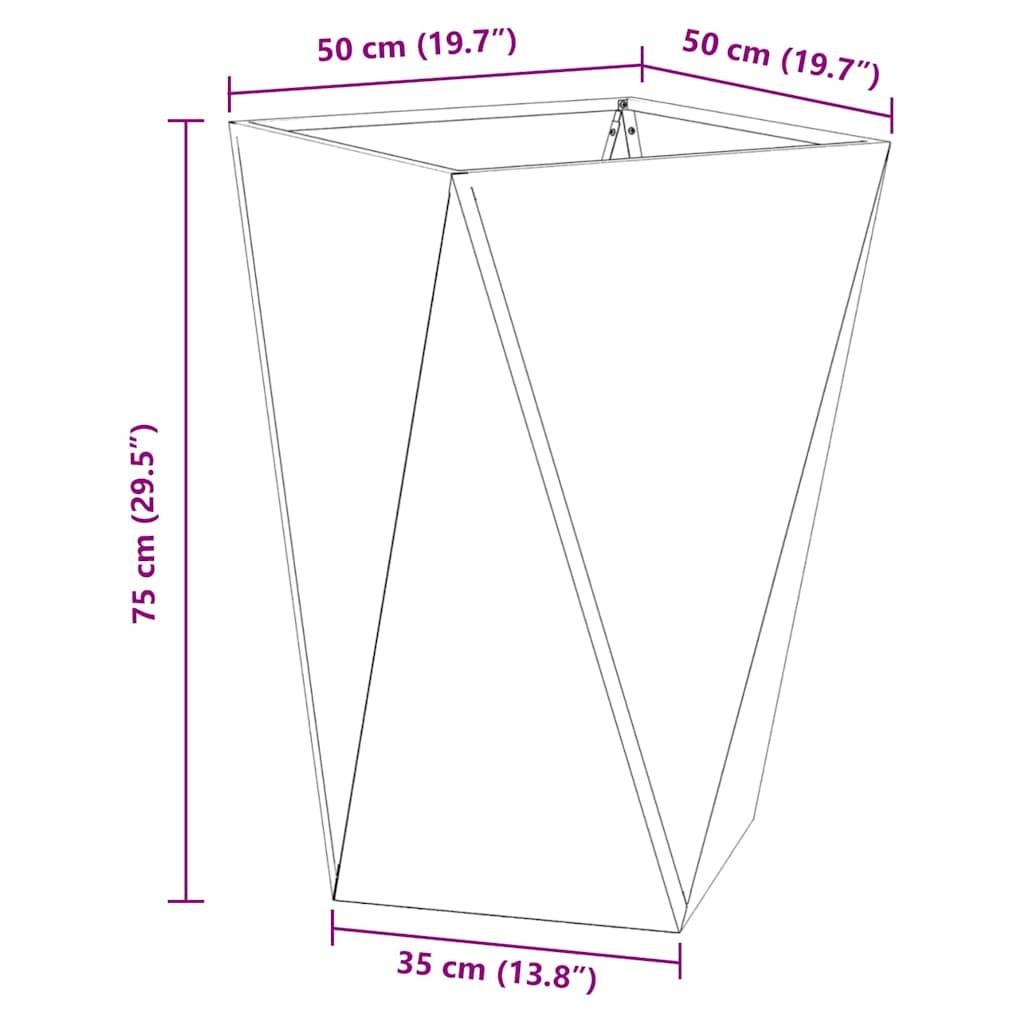 vidaXL Pflanzkübel 2 pcs Rostig 50 x 50 x 75 cm Wetterfeststahl