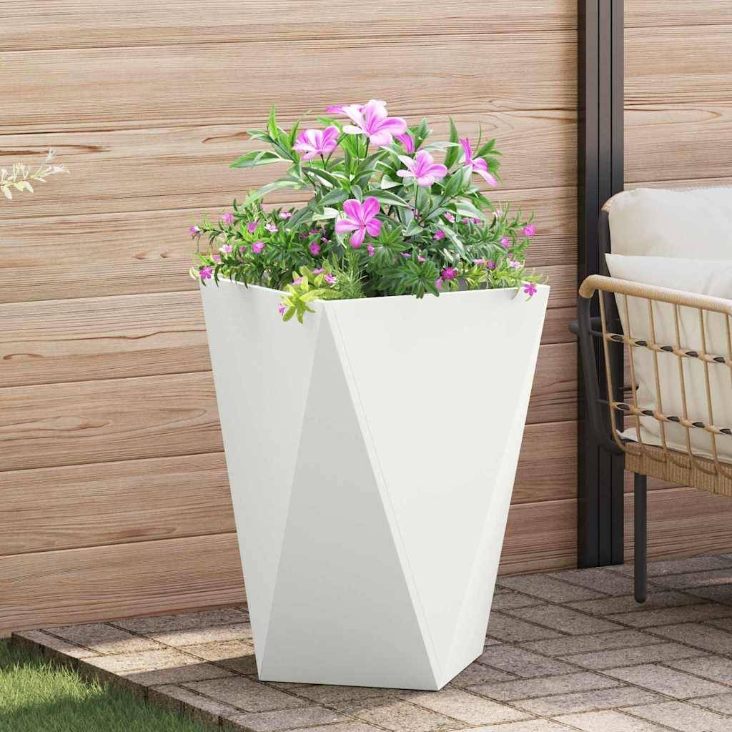 vidaXL Pflanzkübel 2 pcs Weiß 50 x 50 x 75 cm Stahl