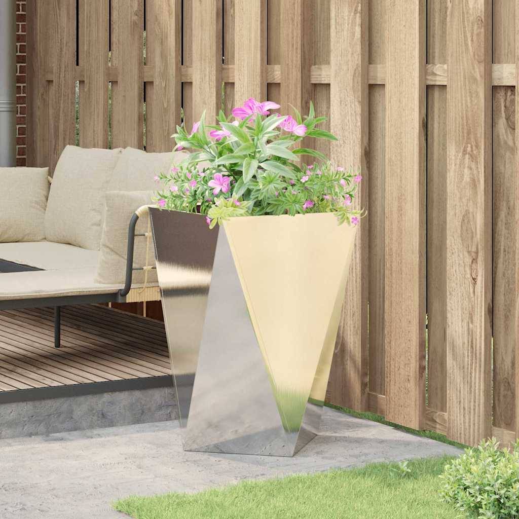 vidaXL Pflanzkübel Silber 50 x 50 x 75 cm Edelstahl