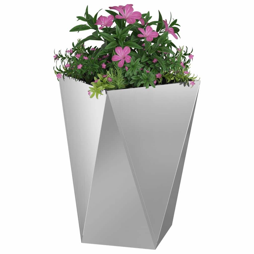 vidaXL Pflanzkübel Silber 50 x 50 x 75 cm Verzinkter Stahl