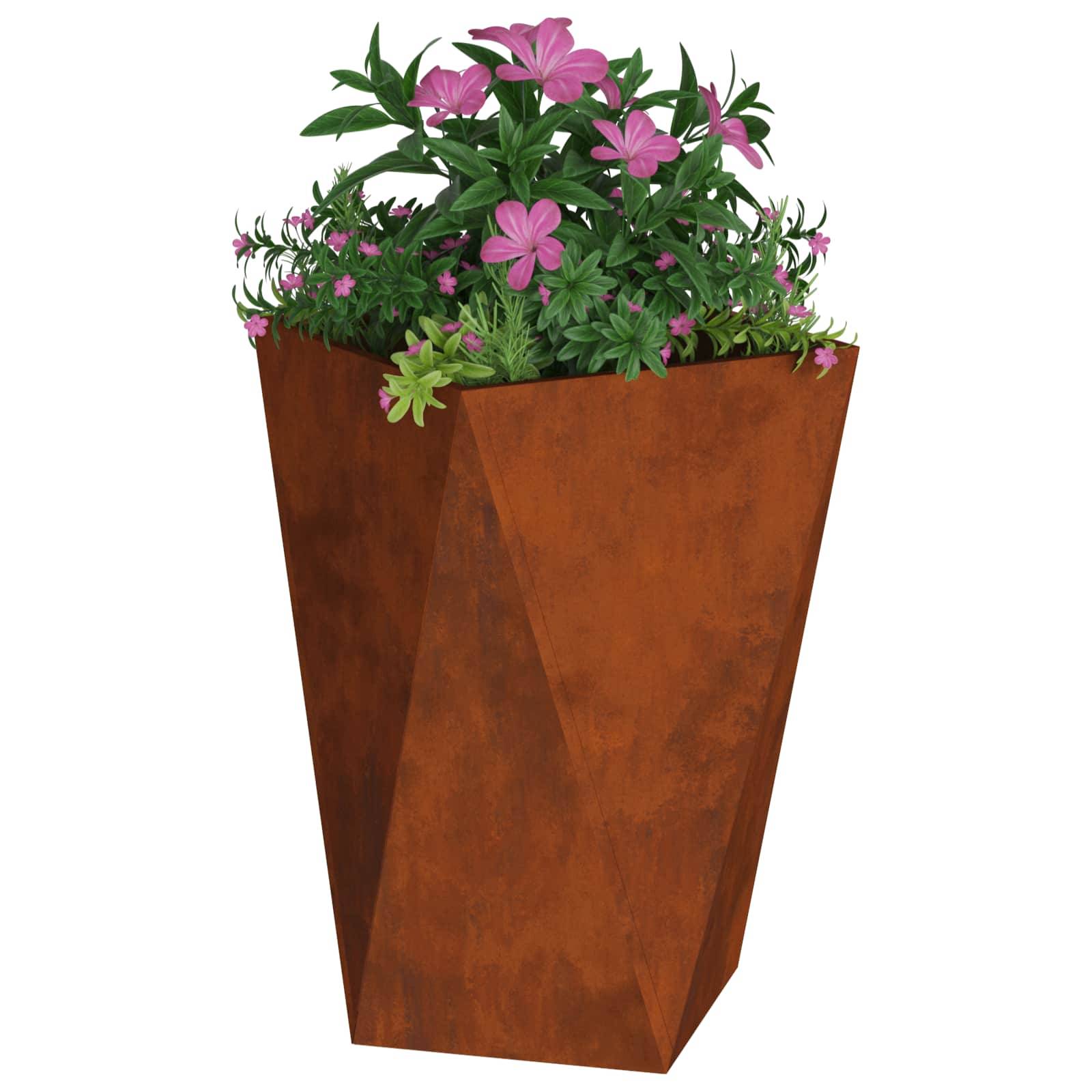 vidaXL Pflanzkübel Rostig 50 x 50 x 75 cm Wetterfeststahl