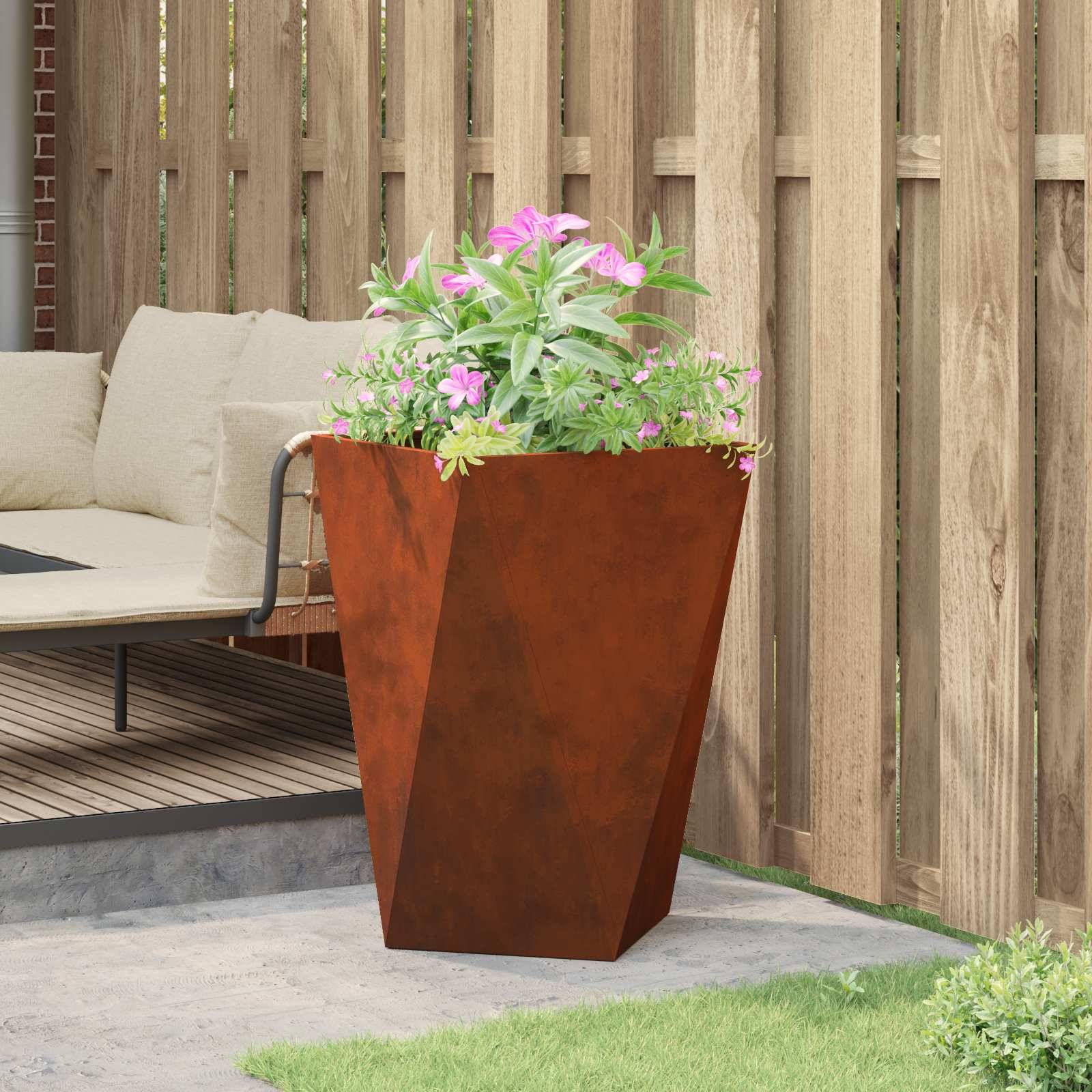 vidaXL Pflanzkübel Rostig 50 x 50 x 75 cm Wetterfeststahl