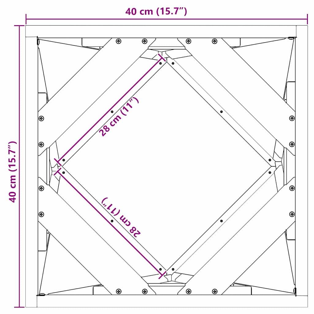 vidaXL Pflanzkübel Anthrazit 40 x 40 x 40 cm Stahl