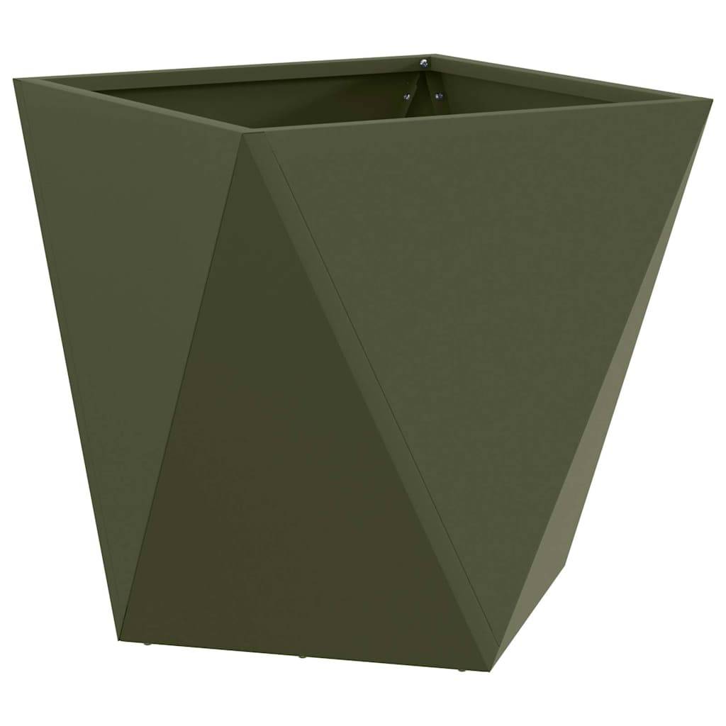 vidaXL Pflanzkübel Olive Grün 40 x 40 x 40 cm Stahl