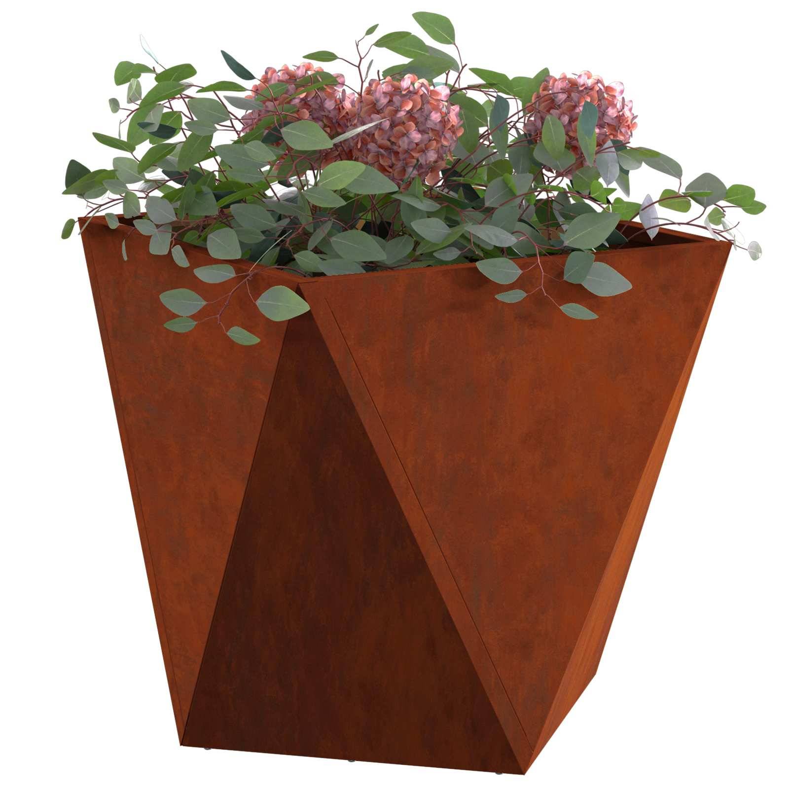 vidaXL Pflanzkübel Rostig 40 x 40 x 40 cm Wetterfeststahl
