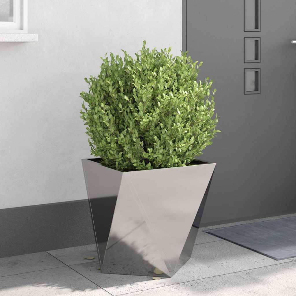vidaXL Pflanzkübel 2 pcs Silber 50 x 50 x 50 cm Edelstahl