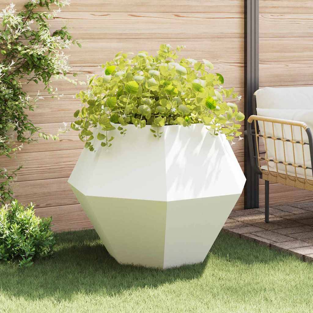 vidaXL Pflanzkübel 2 pcs Weiß 100 x 100 x 80 cm Stahl