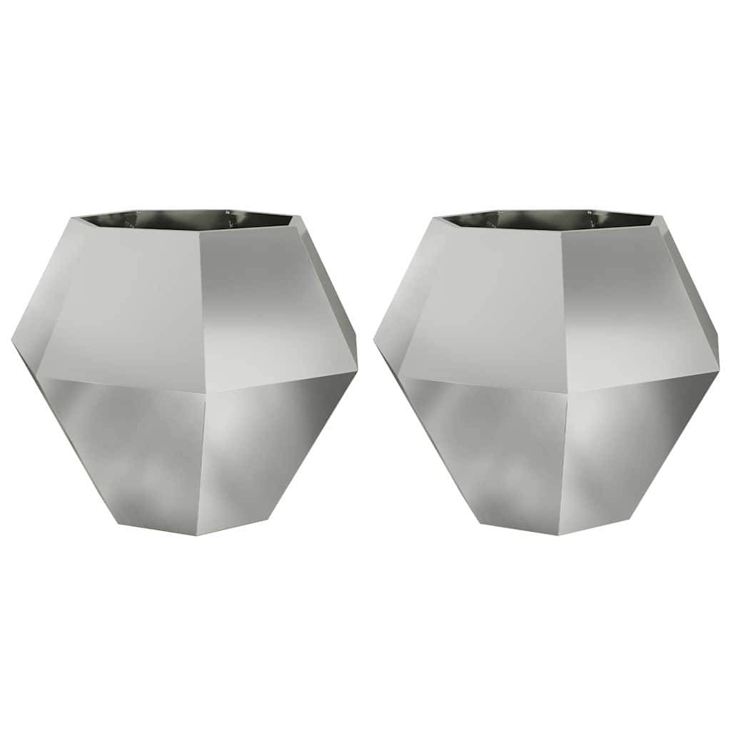 vidaXL Pflanzkübel 2 pcs Silber 100 x 100 x 80 cm Verzinkter Stahl