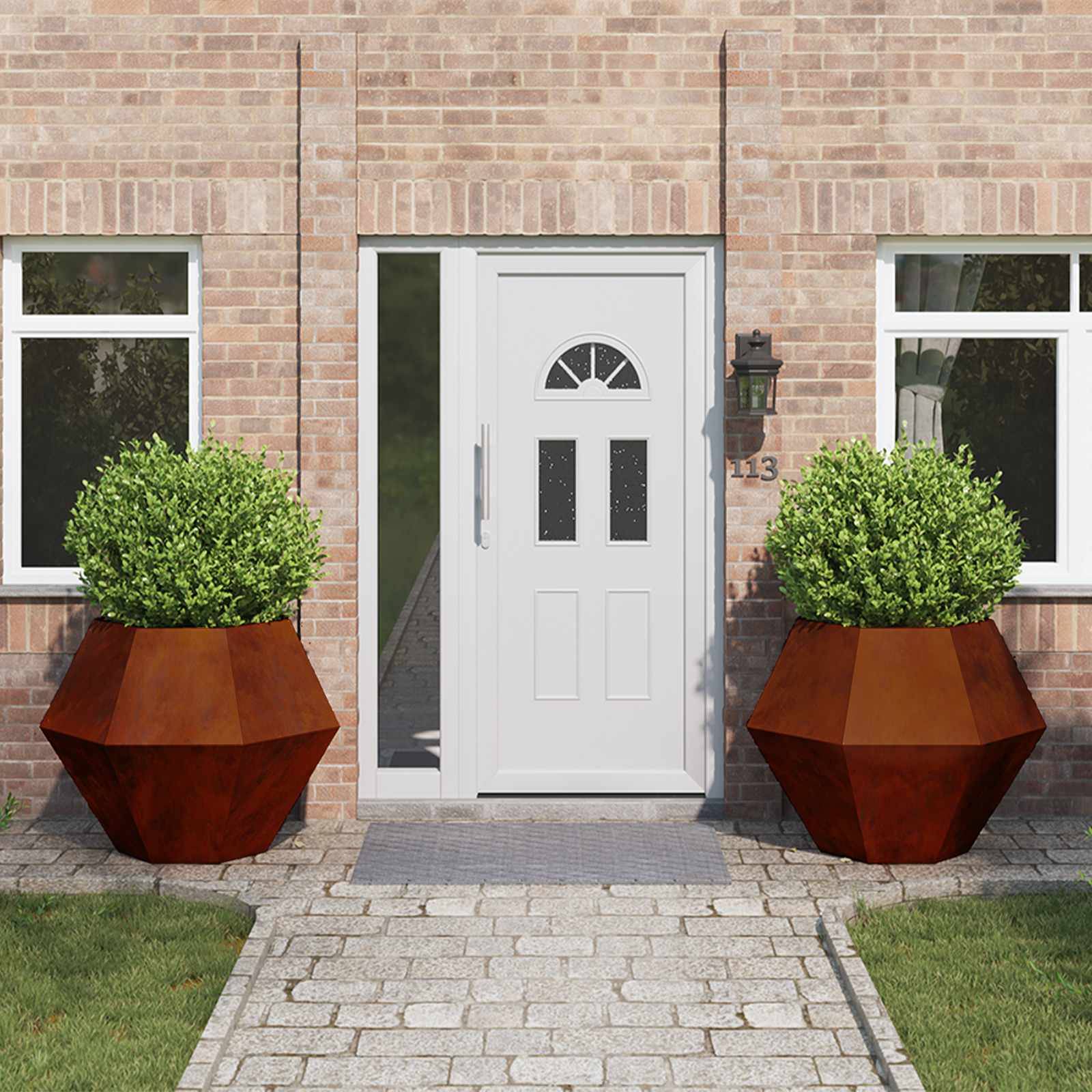 vidaXL Pflanzkübel 2 pcs Rostig 100 x 100 x 80 cm Wetterfeststahl