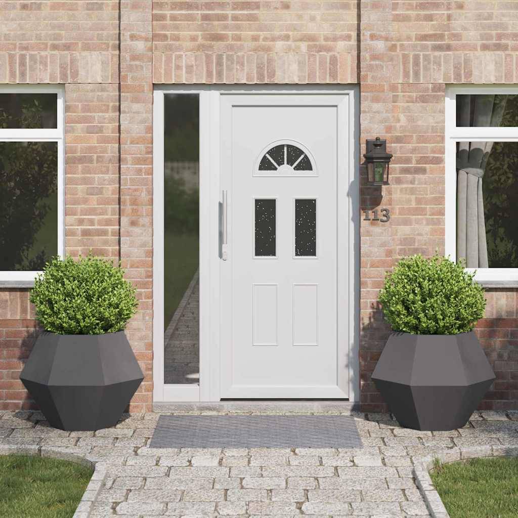 vidaXL Pflanzkübel 2 pcs Schwarz 75 x 75 x 60 cm Stahl