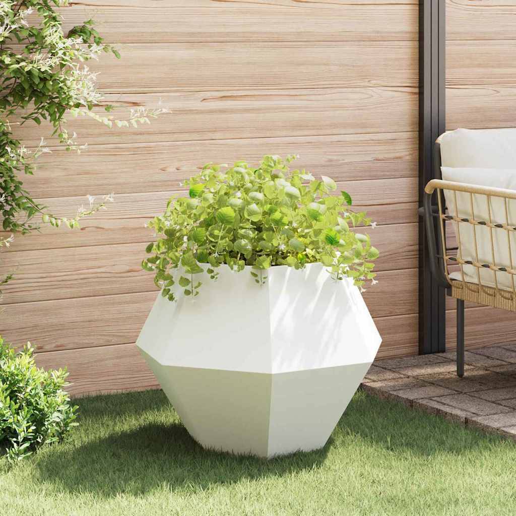 vidaXL Pflanzkübel 2 pcs Weiß 75 x 75 x 60 cm Stahl