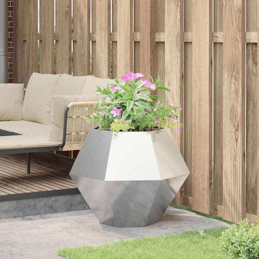 vidaXL Pflanzkübel Silber 75 x 75 x 60 cm Edelstahl