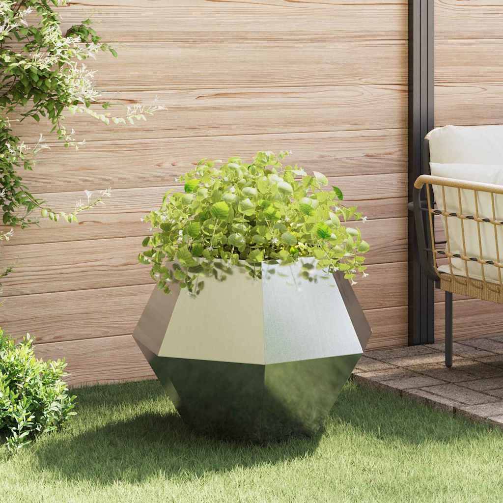 vidaXL Pflanzkübel 2 pcs Silber 75 x 75 x 60 cm Verzinkter Stahl