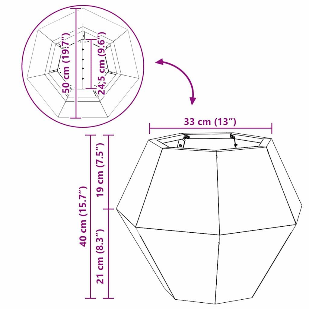 Geometrischer Pflanzgefäß mit Abmessungen: 33 cm (13