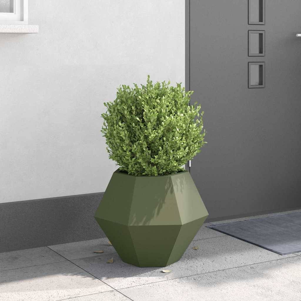 vidaXL Pflanzkübel Olive Grün 50 x 50 x 40 cm Stahl